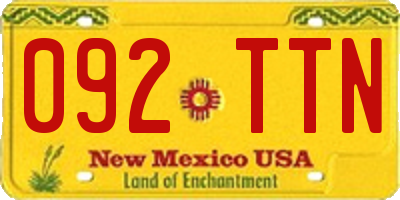 NM license plate 092TTN