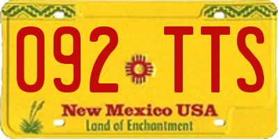 NM license plate 092TTS