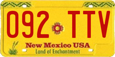 NM license plate 092TTV