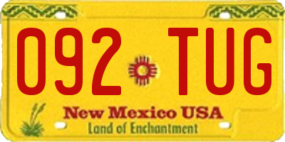 NM license plate 092TUG