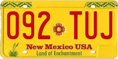 NM license plate 092TUJ