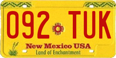 NM license plate 092TUK