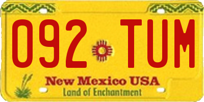 NM license plate 092TUM
