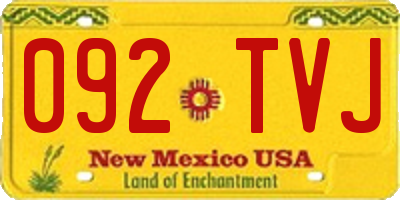 NM license plate 092TVJ
