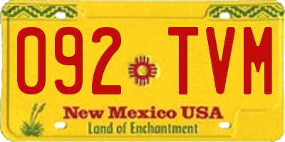 NM license plate 092TVM