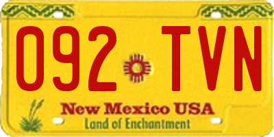 NM license plate 092TVN