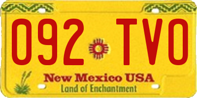 NM license plate 092TVO