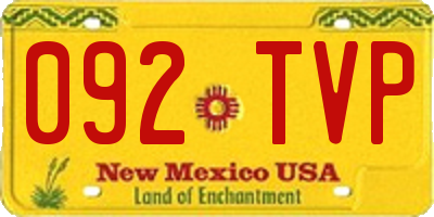 NM license plate 092TVP