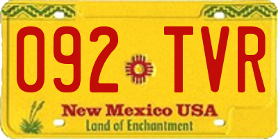 NM license plate 092TVR