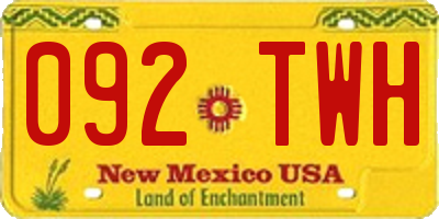 NM license plate 092TWH