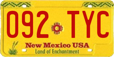 NM license plate 092TYC