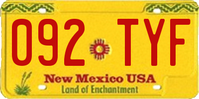 NM license plate 092TYF