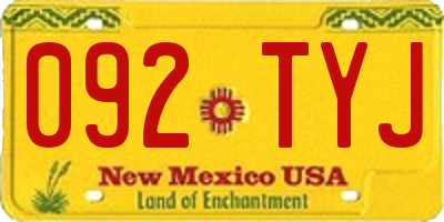 NM license plate 092TYJ
