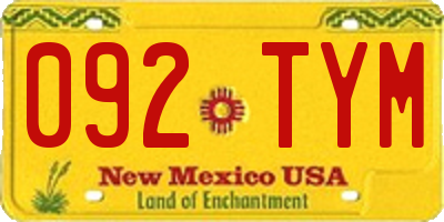 NM license plate 092TYM