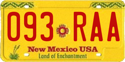 NM license plate 093RAA