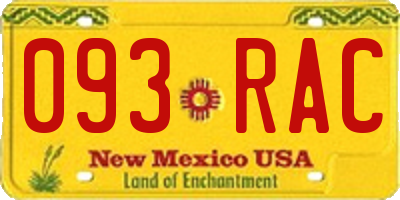 NM license plate 093RAC