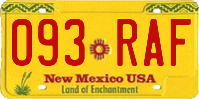 NM license plate 093RAF