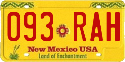 NM license plate 093RAH