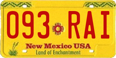 NM license plate 093RAI