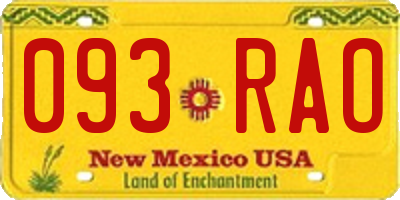 NM license plate 093RAO