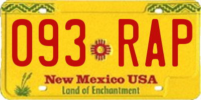 NM license plate 093RAP