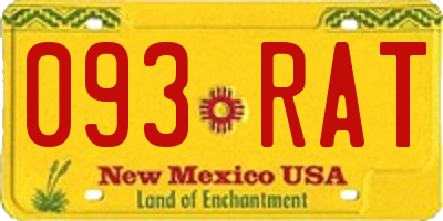 NM license plate 093RAT
