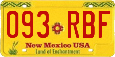 NM license plate 093RBF
