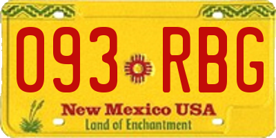 NM license plate 093RBG