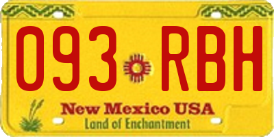 NM license plate 093RBH