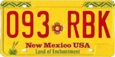 NM license plate 093RBK