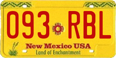 NM license plate 093RBL