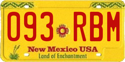 NM license plate 093RBM
