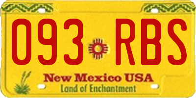 NM license plate 093RBS
