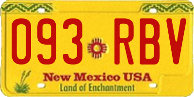 NM license plate 093RBV
