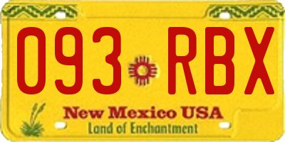 NM license plate 093RBX