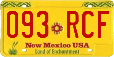 NM license plate 093RCF