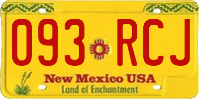 NM license plate 093RCJ