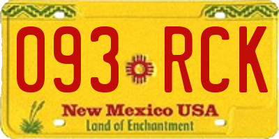 NM license plate 093RCK