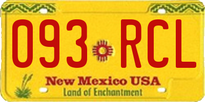 NM license plate 093RCL