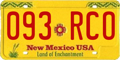 NM license plate 093RCO