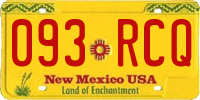 NM license plate 093RCQ