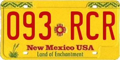 NM license plate 093RCR