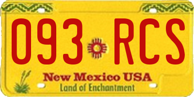 NM license plate 093RCS