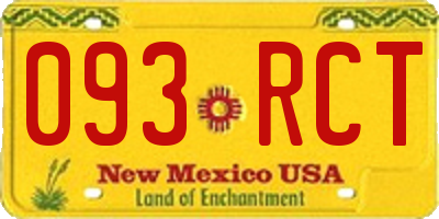 NM license plate 093RCT