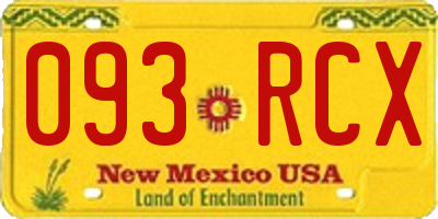 NM license plate 093RCX