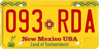 NM license plate 093RDA