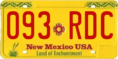 NM license plate 093RDC