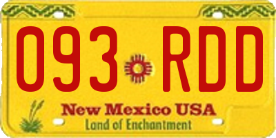NM license plate 093RDD