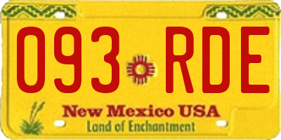 NM license plate 093RDE