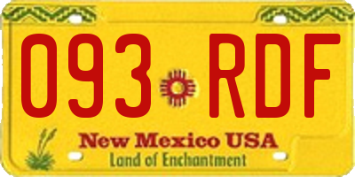 NM license plate 093RDF